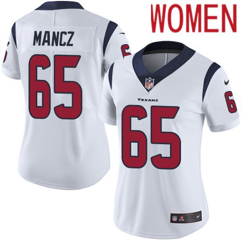 Women Houston Texans 65 Greg Mancz White Nike Vapor Limited NFL Jersey